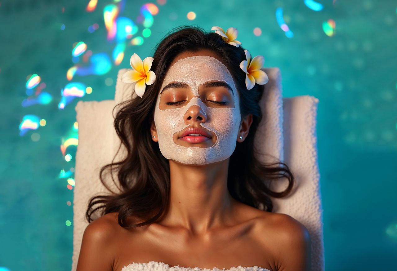 Woman's face partially lit against dark background